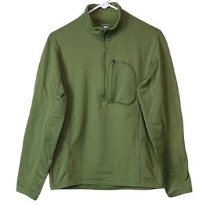 REI Men's 1/2 Zip Fleece‎ Pullover Green Sz M